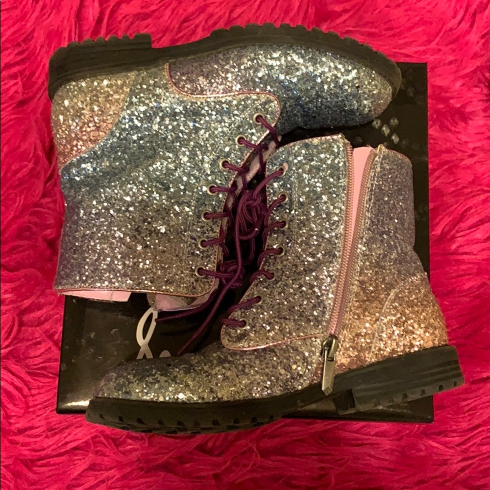 Zip up rainbow boots